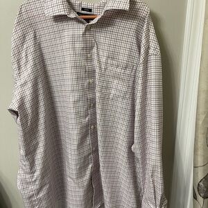 Men's Checkered Shirt - White and Red Pronto Uomo